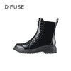Dfuse迪芙斯冬季新款牛皮圆头拉链马丁靴厚底短靴DF34116111 商品缩略图5