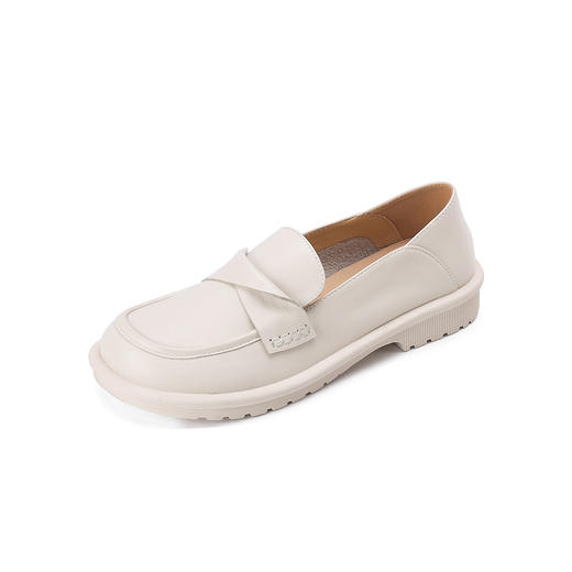 西村名物2023秋季新品圆头平底粗跟深口鞋舒适乐福鞋T23AM12421 商品图11