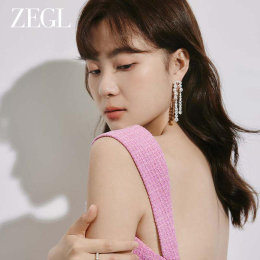 ZEGL设计师贝壳心事系列长款流苏耳环女复古人造珍珠耳钉银针耳饰 商品图2