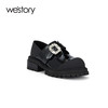 westory女鞋2023秋季新款时尚玛丽珍皮鞋增高厚底乐福鞋女W23CM73721 商品缩略图3