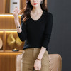 修身显瘦，低圆领钉珠针织薄羊毛女秋冬内搭上衣流行漂亮毛衣打底衫CC-SY-8535 商品缩略图1