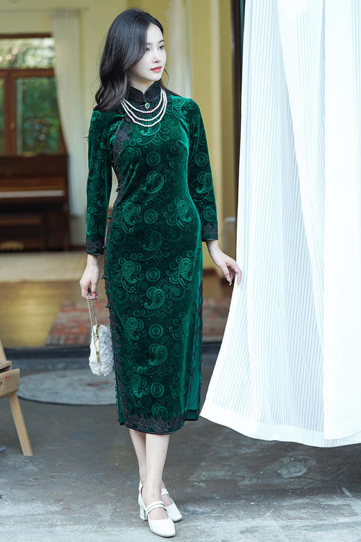 逸红颜明月优选#小高定系列『绿宝石』知否知否，应是绿肥红瘦！贵气古典美学穿搭！ 商品图9