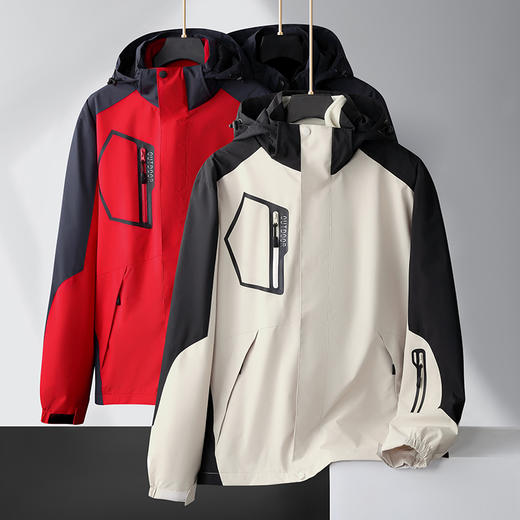 【新款DNY】大依优型大码三合一户外衣两件套外套可脱卸帽冲锋衣男宽松加肥加大码上衣夹克 商品图1