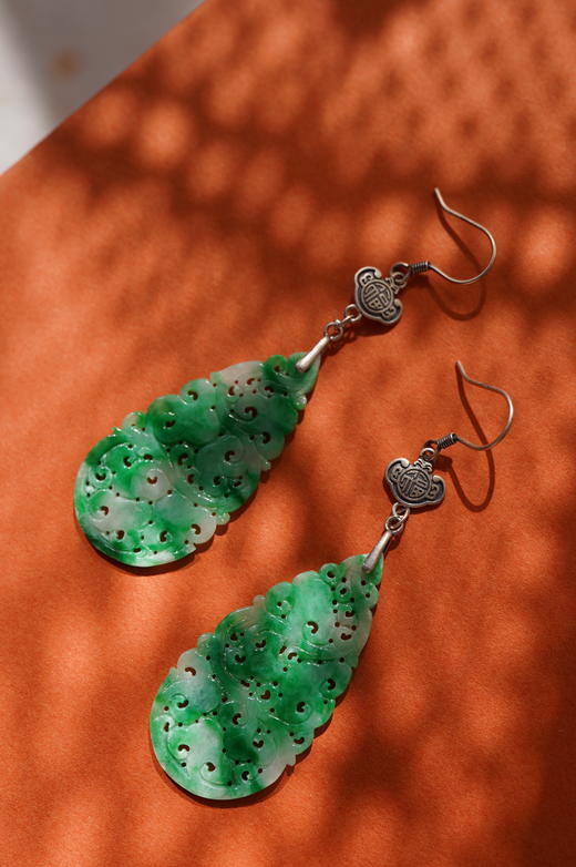 且听风吟  耳畔叮当 翡翠花片耳坠集【 嘉石136】 商品图10