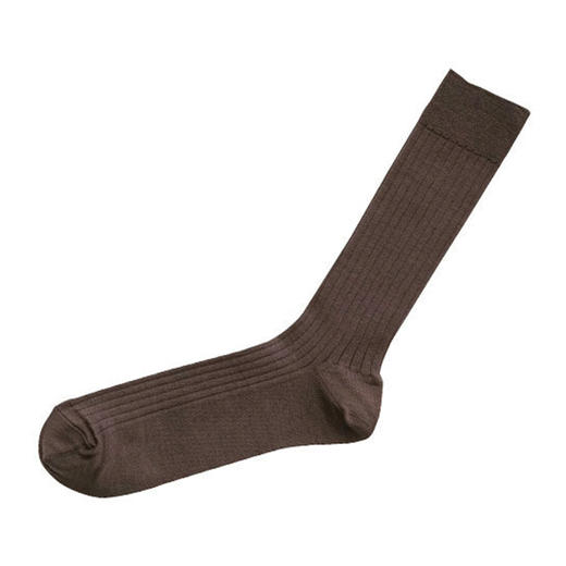 NISHIGUCHI Silk Cotton Ribbed Socks 男款丝绵螺纹长筒袜子 商品图2