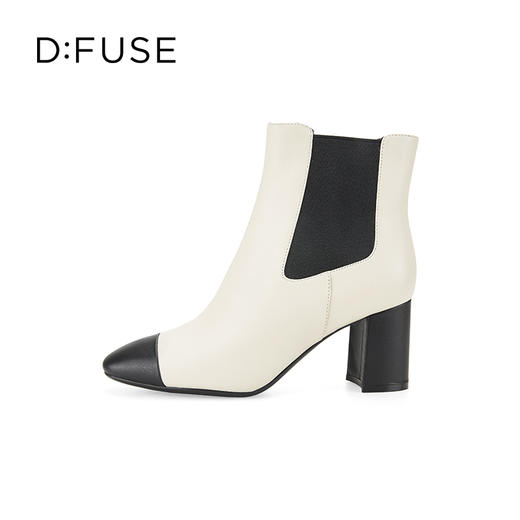 Dfuse迪芙斯冬季新款方头小香风切尔西靴粗跟短靴DF34116014 商品图9