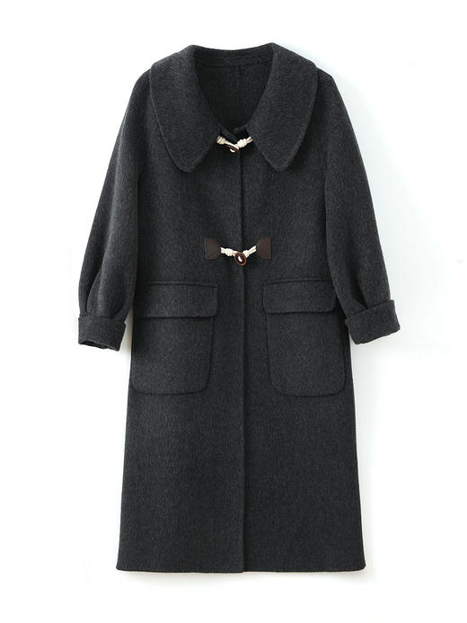 秋冬新款，牛角扣羊毛大衣长款保暖美拉德外套女装WLZD-23231106 商品图4