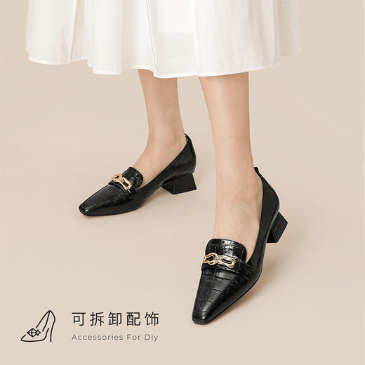 -7or9-空气棉高跟鞋黑麦华夫 商品图4