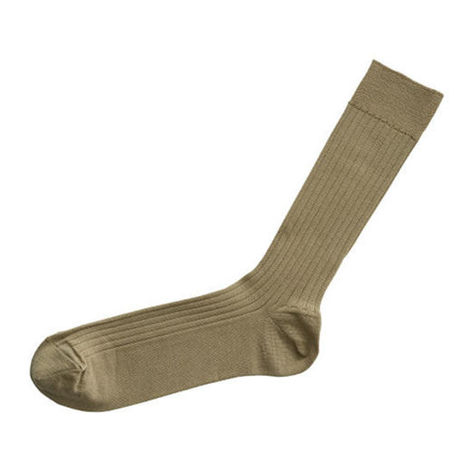 NISHIGUCHI Silk Cotton Ribbed Socks 男款丝绵螺纹长筒袜子 商品图3