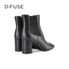 Dfuse迪芙斯冬季新款方头小香风切尔西靴粗跟短靴DF34116014 商品缩略图7