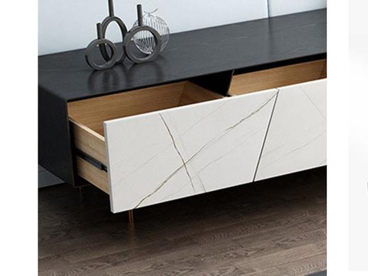 欧瑞驰简约轻者 电视柜板材+木纹皮+不锈钢镀金脚岩板[免费送装，偏远地区除外] 商品图1