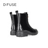 Dfuse迪芙斯冬季新款牛皮圆头拉链马丁靴厚底短靴DF34116111 商品缩略图7
