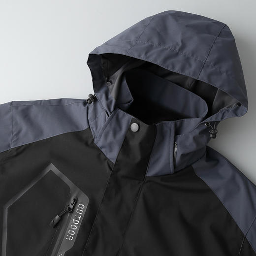 【新款DNY】大依优型大码三合一户外衣两件套外套可脱卸帽冲锋衣男宽松加肥加大码上衣夹克 商品图2