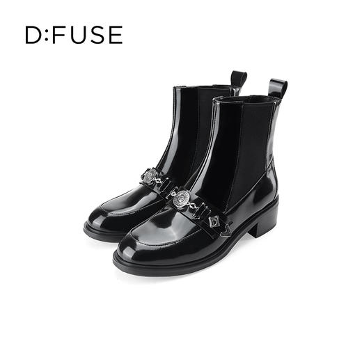 Dfuse迪芙斯冬季新款圆头短靴哥特风切尔西靴女DF34116009 商品图6