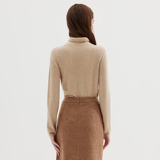 EITIE爱特爱冬季新款100%山羊绒舒适保暖高领套头纯色显瘦针织衫7201906 商品图5