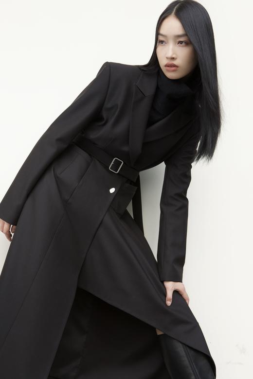 长款不规则西装风衣 商品图0