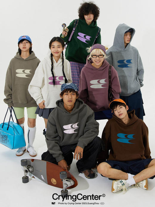 CryingCenter 基础logo印花新版型加绒加厚 连帽多色卫衣潮牌卫衣 商品图0