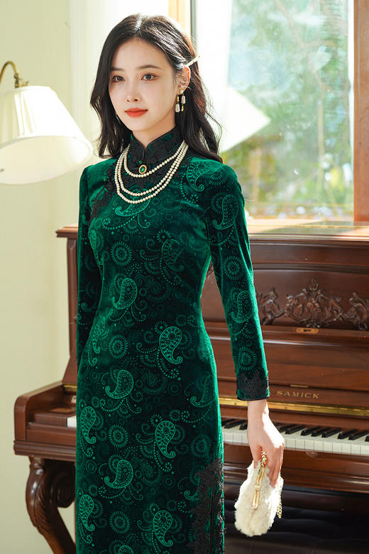 逸红颜明月优选#小高定系列『绿宝石』知否知否，应是绿肥红瘦！贵气古典美学穿搭！ 商品图3