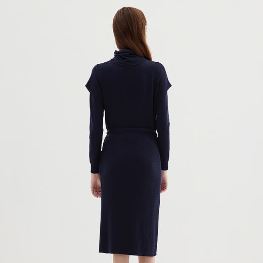 EITIE爱特爱冬季新款时尚高领纯色显瘦两件套针织连衣裙7201909 商品图10