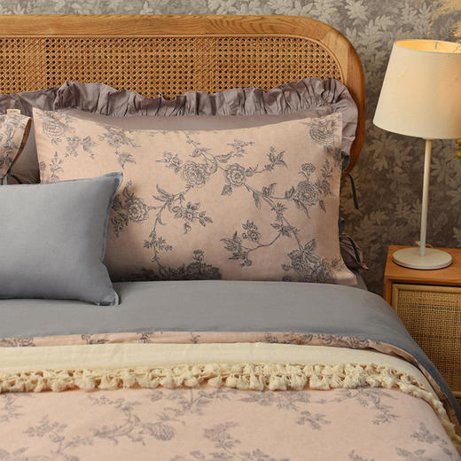 蔷薇之舞四件套全棉纯棉床单被罩枕头床品轻奢高级感 商品图2