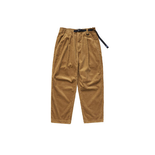 吃茶去chichaqu重磅粗坑灯芯绒卡扣锥形单褶长裤 商品图0