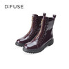 Dfuse迪芙斯冬季新款牛皮圆头拉链马丁靴厚底短靴DF34116111 商品缩略图9