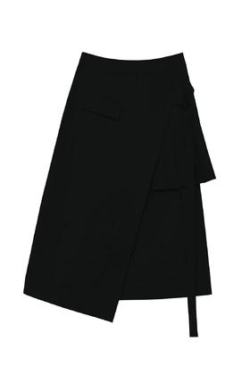 百褶不规则西装半裙