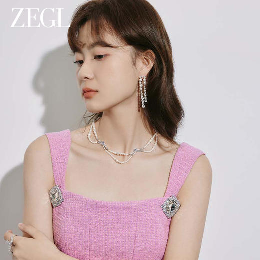 ZEGL设计师贝壳心事系列法式人造珍珠项链女轻奢小众高级感锁骨链 商品图3