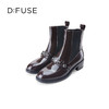 Dfuse迪芙斯冬季新款圆头短靴哥特风切尔西靴女DF34116009 商品缩略图2