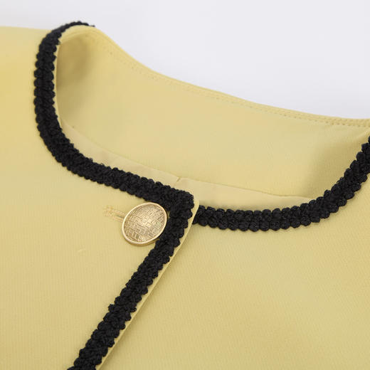 NG838斯尔丽2023秋季新款撞色编织织带小香风感连衣裙 商品图4