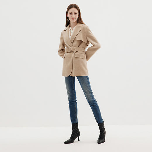 EITIE爱特爱冬季新款气质大气显瘦系带大衣外套女7214916 商品图1