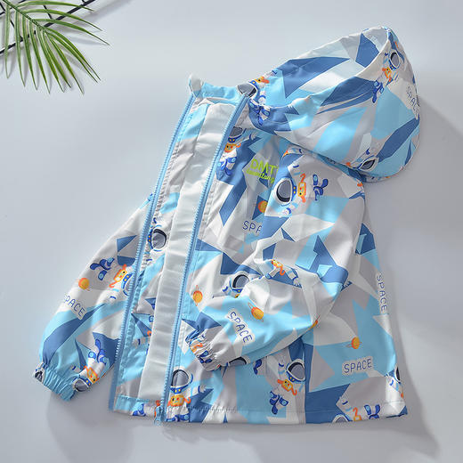 春秋季儿童冲锋衣连帽外套 中大童男童女童夹克外套 商品图5