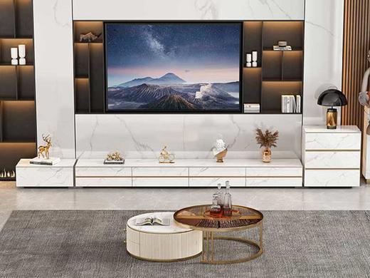 宜臣家具 现代简约 电视柜 岩板+多层实木+松木[免费送装，偏远地区除外] 商品图0