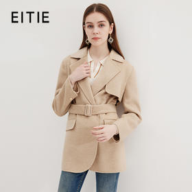 EITIE爱特爱冬季新款气质大气显瘦系带大衣外套女7214916