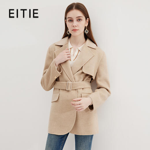 EITIE爱特爱冬季新款气质大气显瘦系带大衣外套女7214916 商品图0