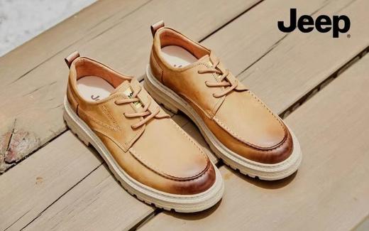 Jeep吉普男鞋2023秋季新款休闲皮鞋商务男士低帮大黄工装马丁靴男 商品图0