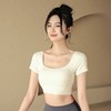【限时秒】YOGACODE【火树银花系列】裸感镂空美背瑜伽t恤跑步外穿带胸垫健身上衣 YCDS498 （一体式胸垫） 商品缩略图0