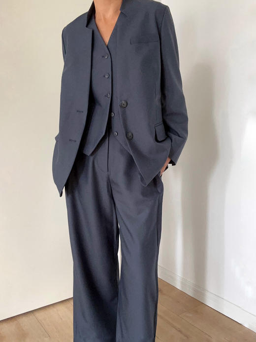 Semplicita｜G14 蓝灰立领西装外套 [灰 蓝 ] 商品图2