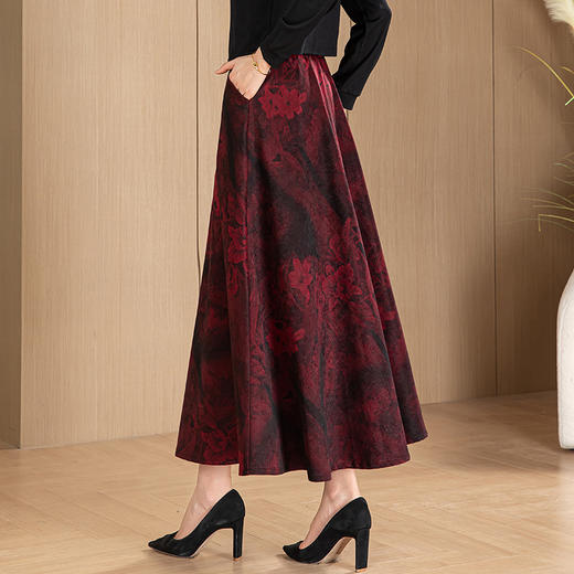 KQL 422H1281花色半身裙修身显瘦裙 商品图2