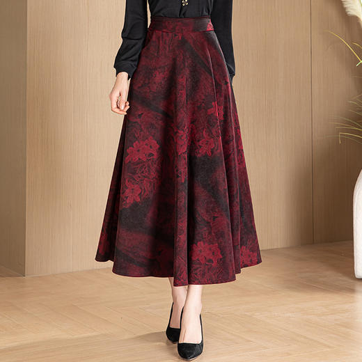 KQL 422H1281花色半身裙修身显瘦裙 商品图0