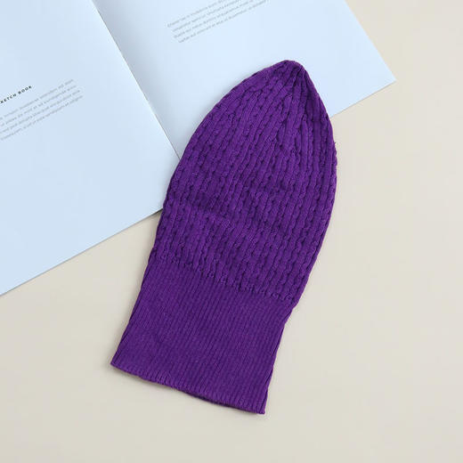 TG-TG04S056秋冬显脸小保暖真丝羊绒针织帽女毛线帽子桑蚕丝大头围月子帽 商品图5