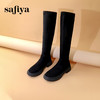 Safiya/索菲娅 2023秋冬网红新款高筒圆头松糕厚底瘦瘦长靴 SF34117031 商品缩略图5