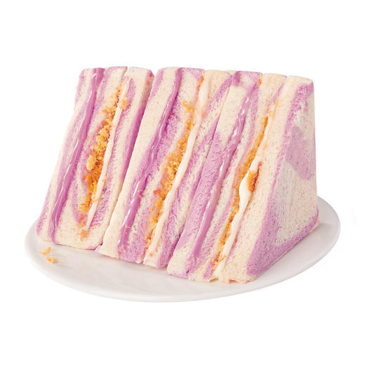 【香甜绵软饱腹代餐！芋泥肉松三明治】吐司早餐面包，软糯的芋泥，再搭配肉松的咸香，整箱小吃休闲食品彩虹香芋无边吐司早餐面包整箱小零食小吃休闲食品健康特价清仓 商品图3