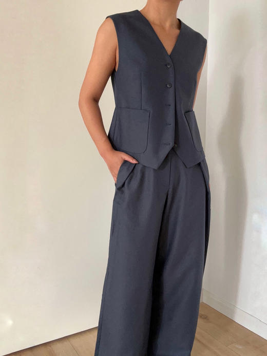 Semplicita｜G13 蓝灰西装马甲 [ 灰蓝 ] 商品图5