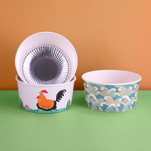 喇叭花1500ml电磁炉加热纸碗火锅自助泡面纸碗一人食智能煮餐煮面机网红25个 商品图4