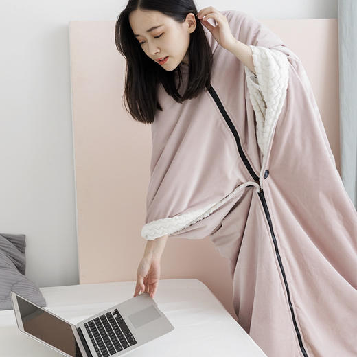 多用途懒人披肩保暖加厚毛毯空调毯小毯子单人办公室午睡披风睡袋 商品图3