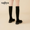 Safiya/索菲娅 2023秋冬网红新款高筒圆头松糕厚底瘦瘦长靴 SF34117031 商品缩略图3