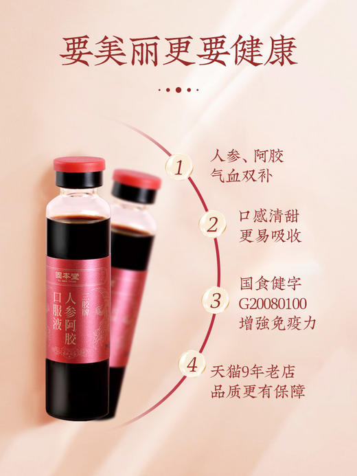 人参阿胶口服液礼盒48支 长辈父母家长常备阿胶浆保健品食品礼盒营养品增强免疫力 【固本堂】 商品图4
