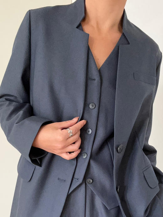 Semplicita｜G14 蓝灰立领西装外套 [灰 蓝 ] 商品图3