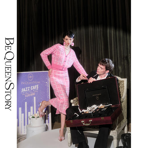 BeQueenStory【粉调八音盒】秋冬日常优雅绵羊毛马海毛羊驼毛套装 商品图3